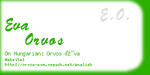 eva orvos business card